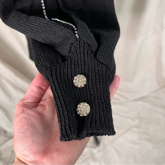 Vintage Mike Korwin Black / Silver Beaded 80"s Sweater Dress Size (S) See Below - Picture 4 of 8